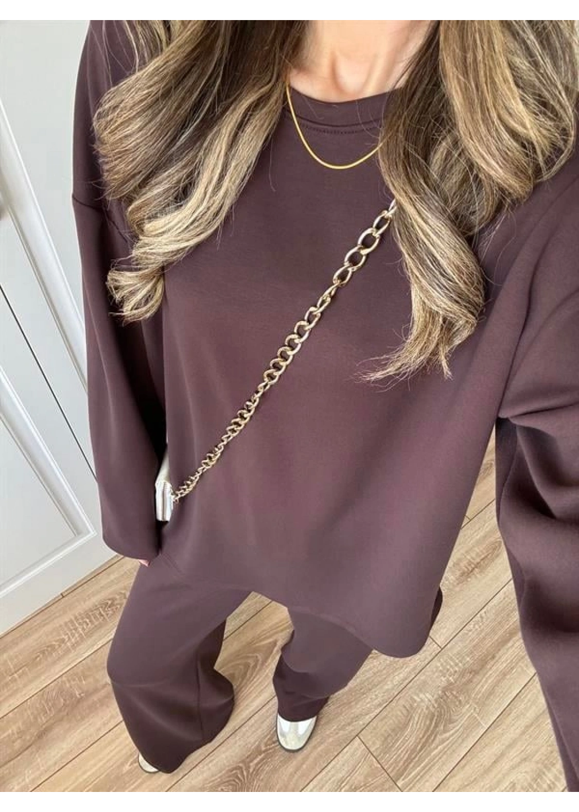 Liza Oysh Kumaş Basic Kahve Takım