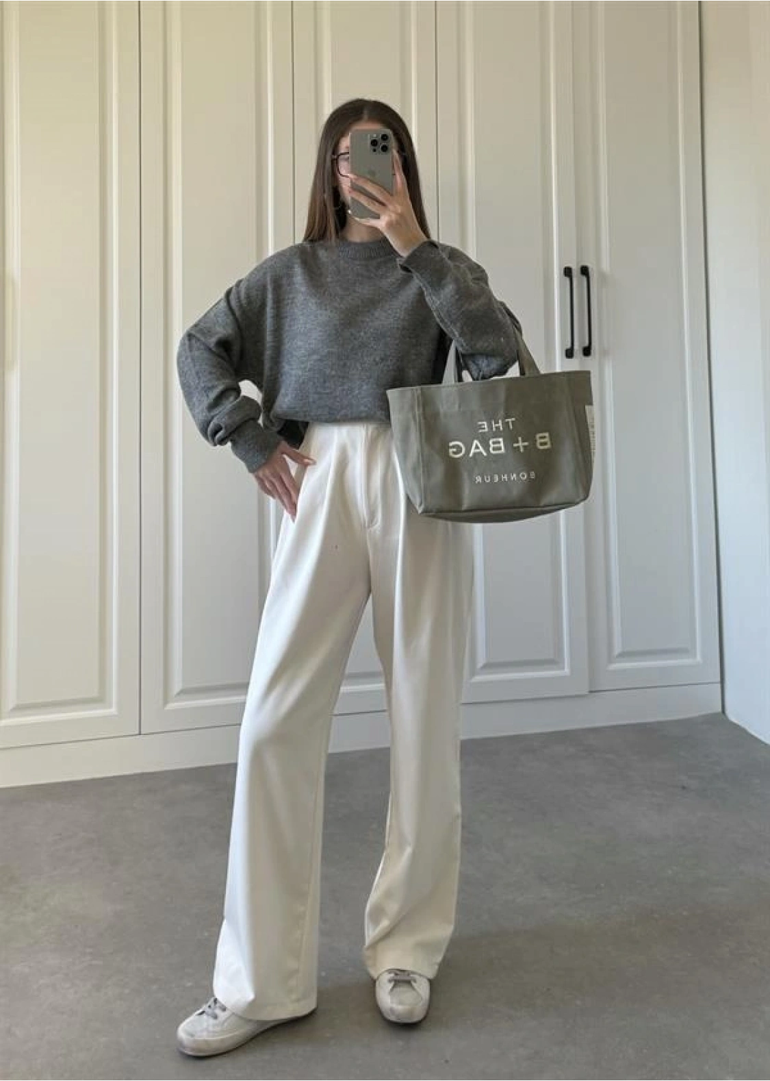 Mari Oversize Basic Antrasit Kazak