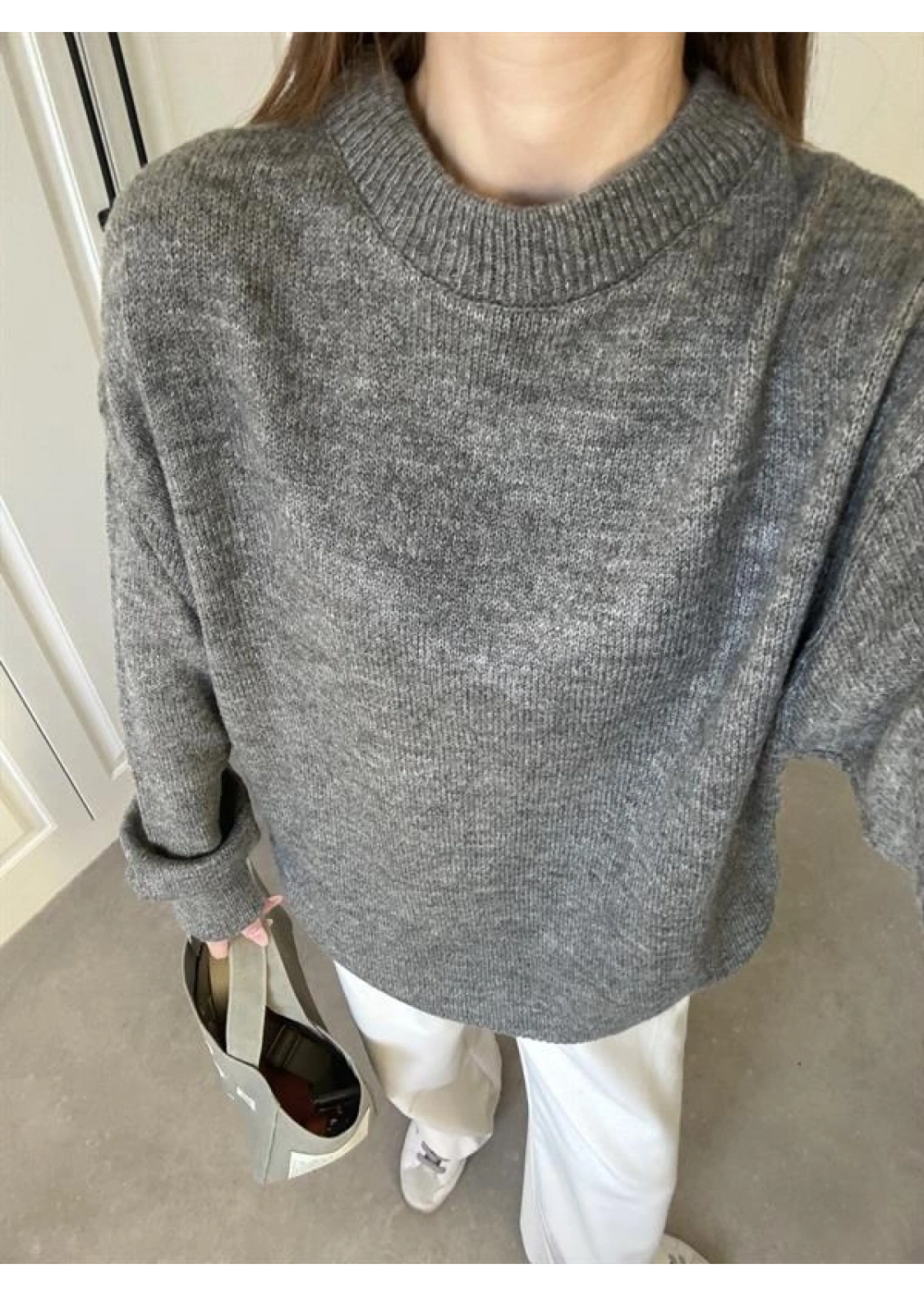 Mari Oversize Basic Antrasit Kazak