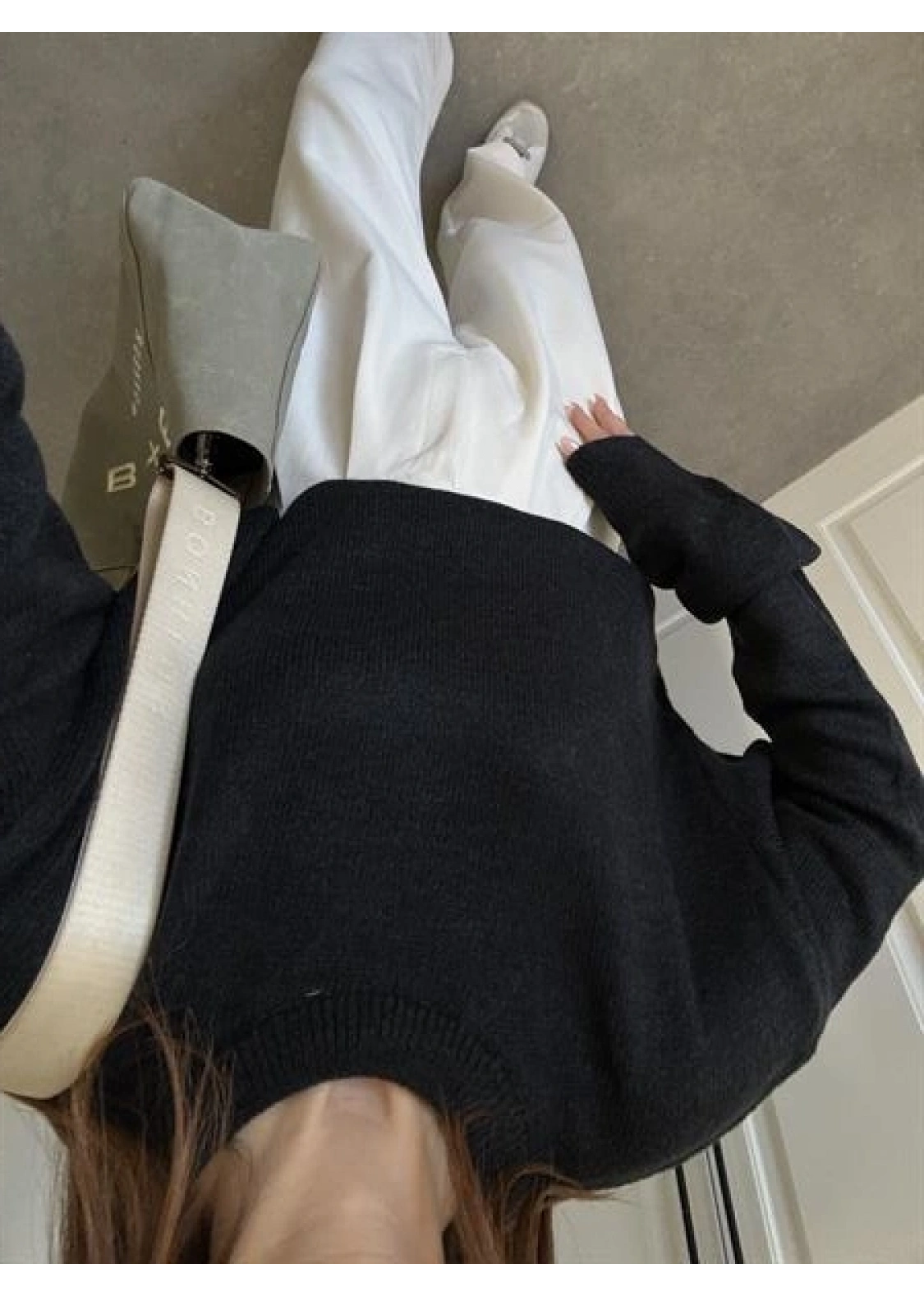 Mari Oversize Basic Lacivert Kazak