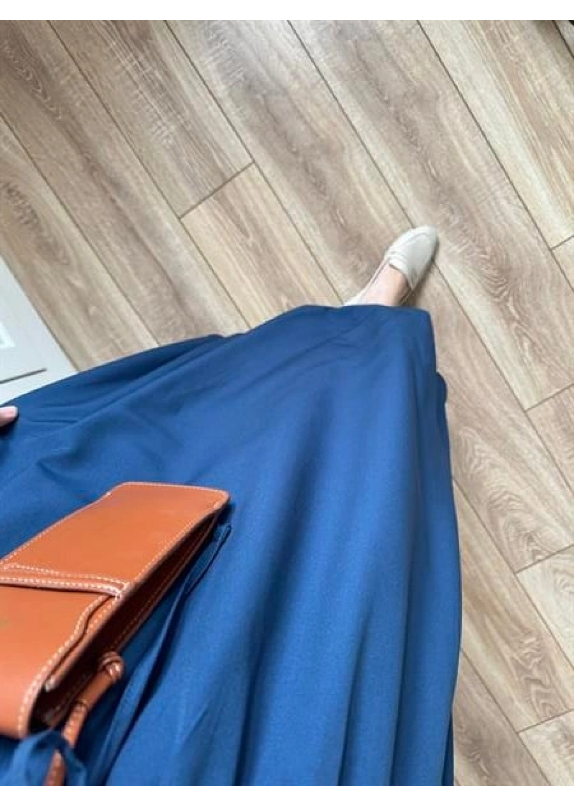 Maxi Astarlı Lacivert Balon Etek