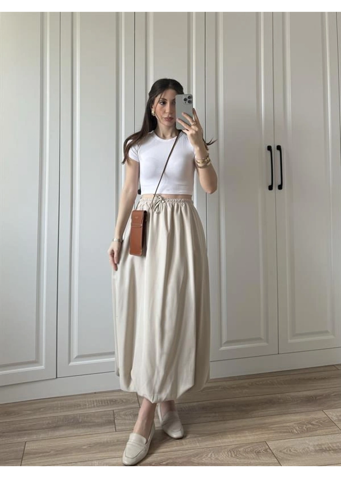 Maxi Astarlı Taş Balon Etek