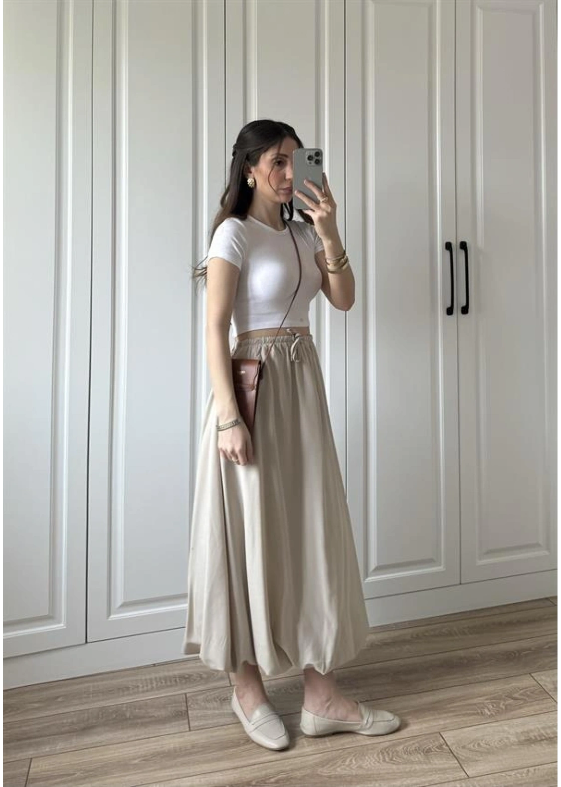 Maxi Astarlı Taş Balon Etek