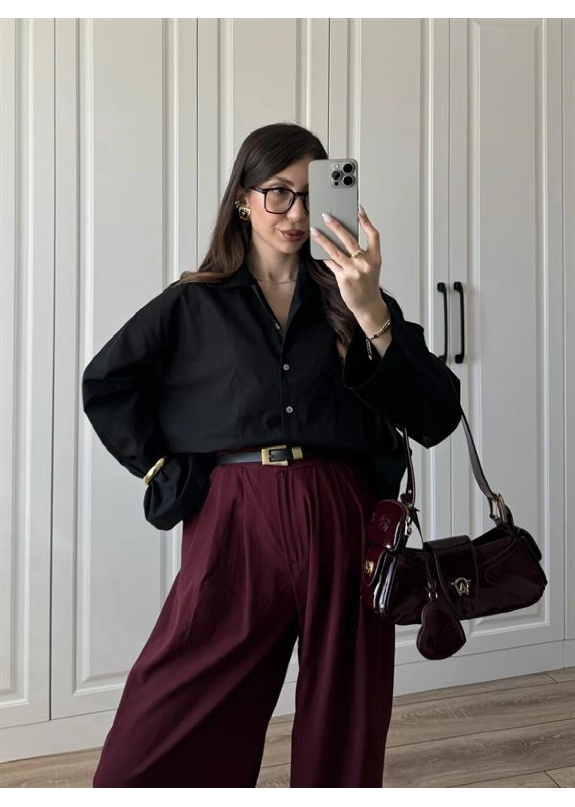 Meka Oversize Premium Siyah Gömlek