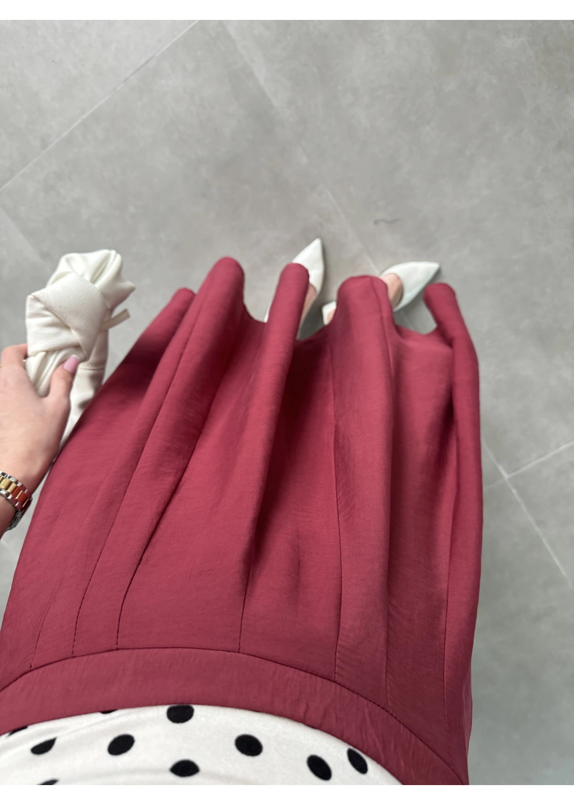 Midi Boy Bordo Tensel Etek