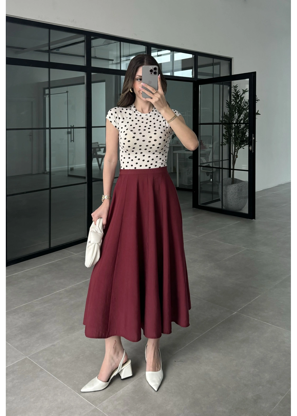 Midi Boy Bordo Tensel Etek