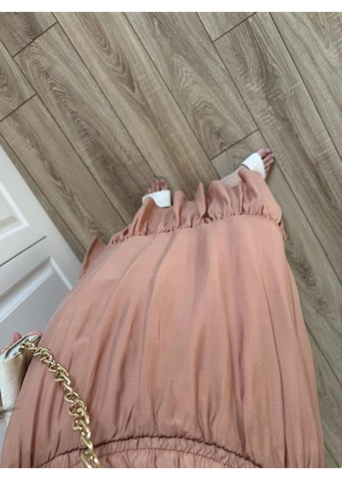 Midi Boy Şifon Astarlı Tarçın Etek