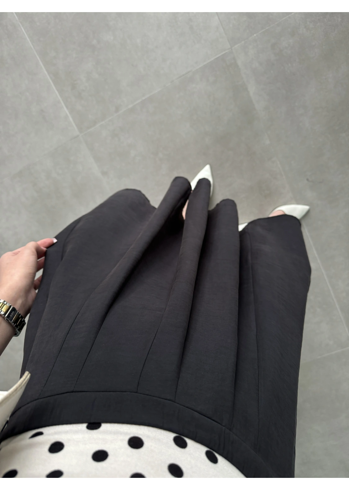 Midi Boy Siyah Tensel Etek