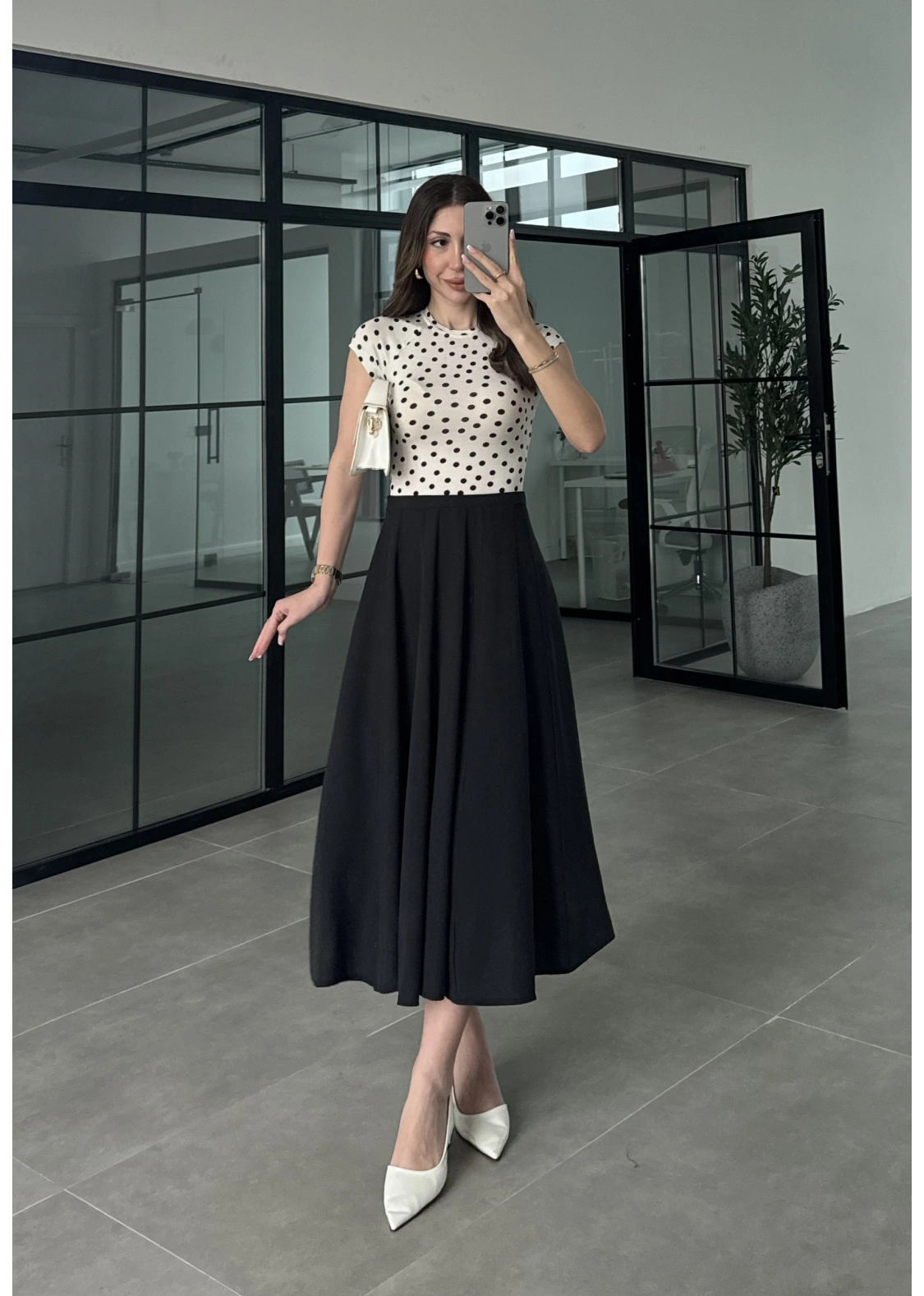 Midi Boy Siyah Tensel Etek