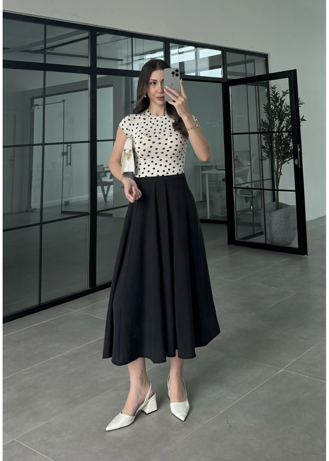 Midi Boy Siyah Tensel Etek