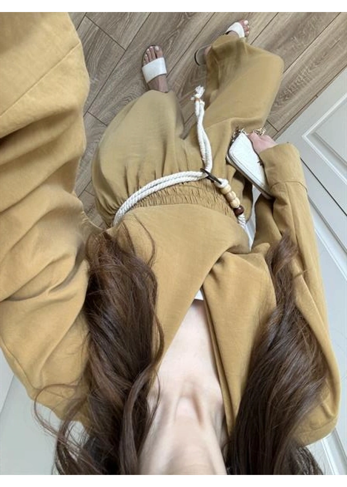 Ncy Bohem Kemerli Taba Crop Tensel Takım