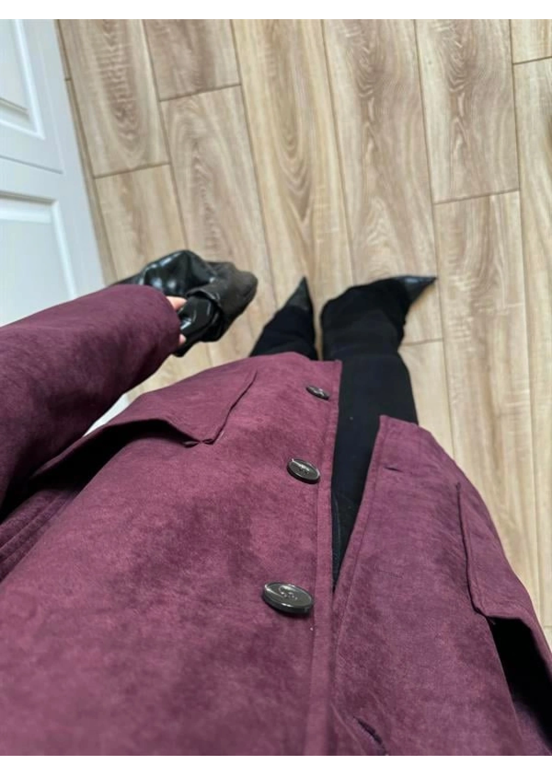Nika Astarlı Süet Bordo Ceket