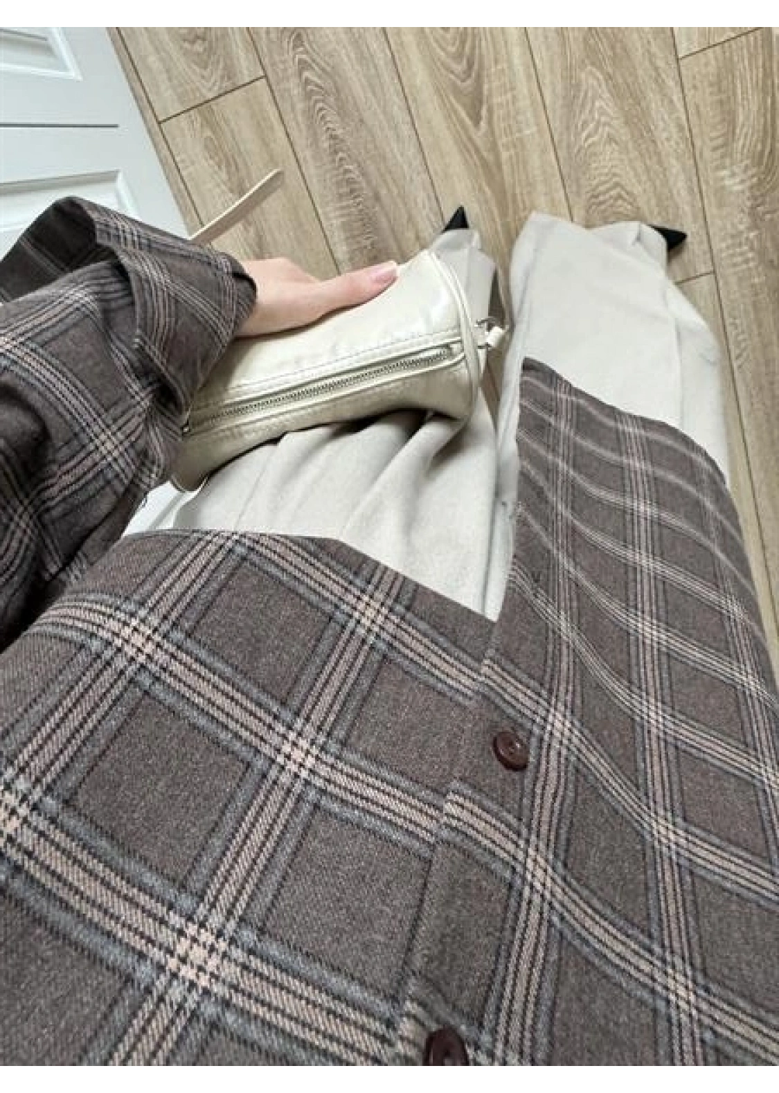 Noble Oversize Kahve Ekose Gömlek