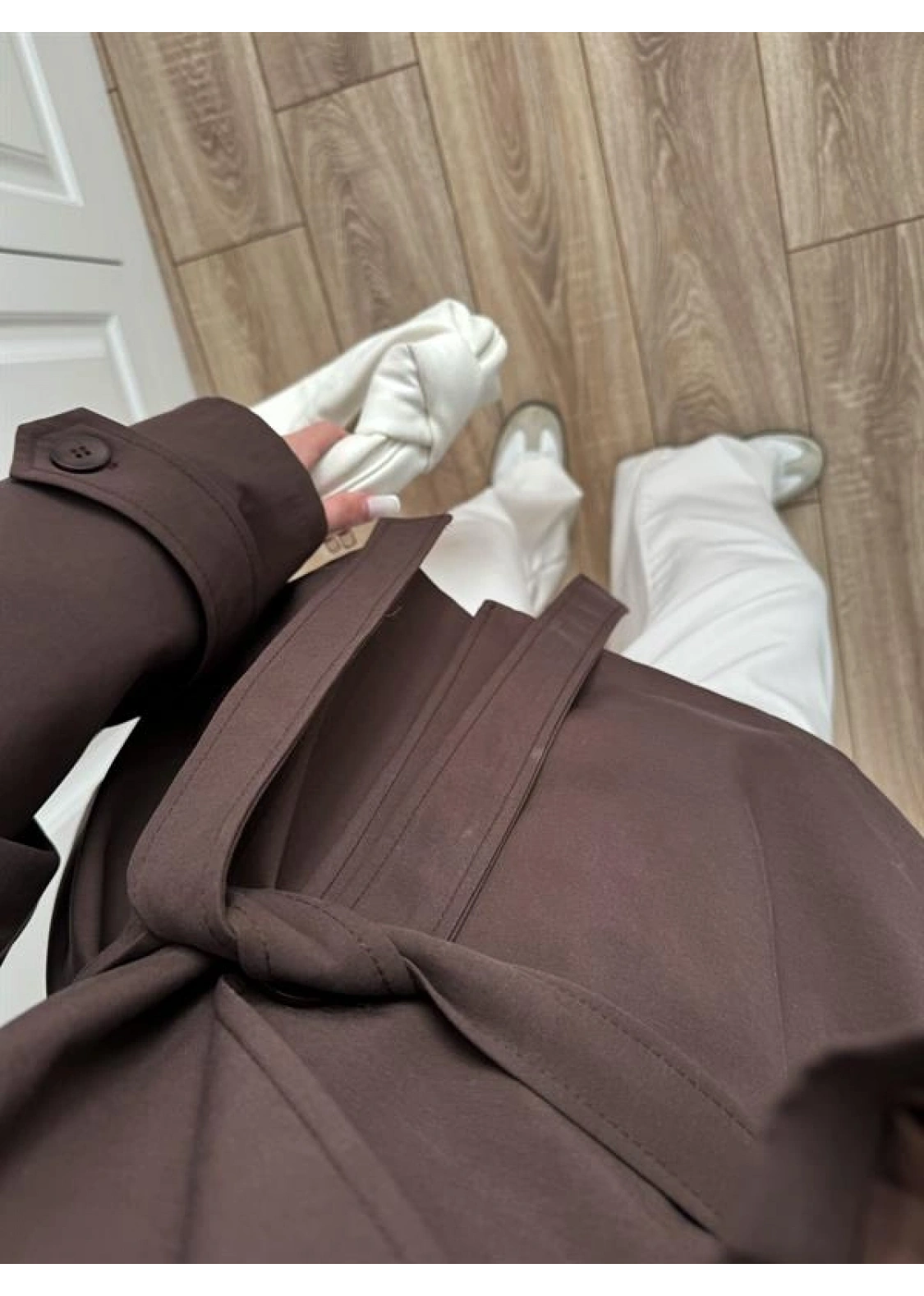 Nuve Premium Astarlı Kahve Trençkot