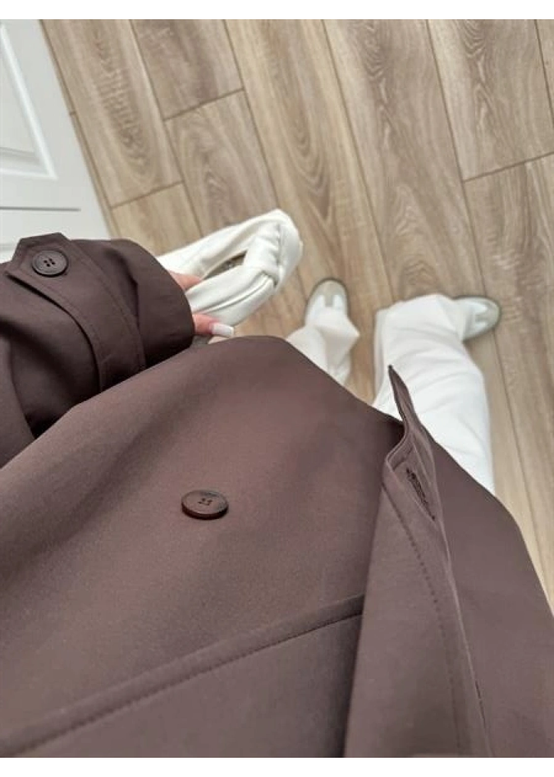 Nuve Premium Astarlı Kahve Trençkot
