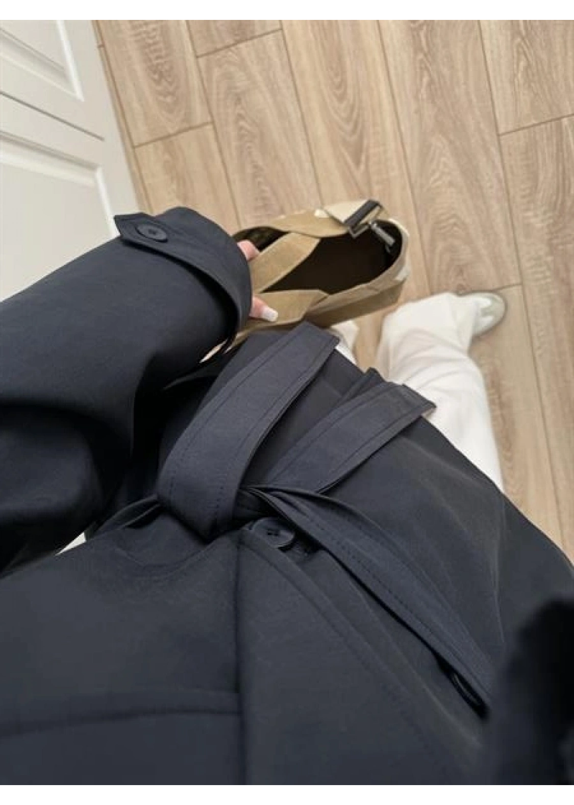 Nuve Premium Astarlı Lacivert Trençkot