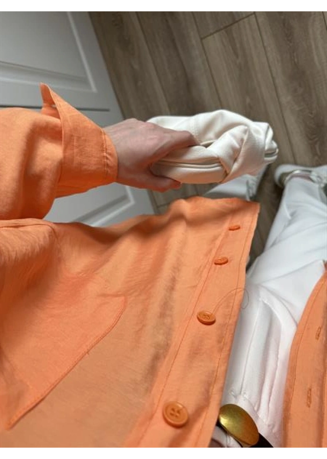 Orange Oversize Tensel Gömlek