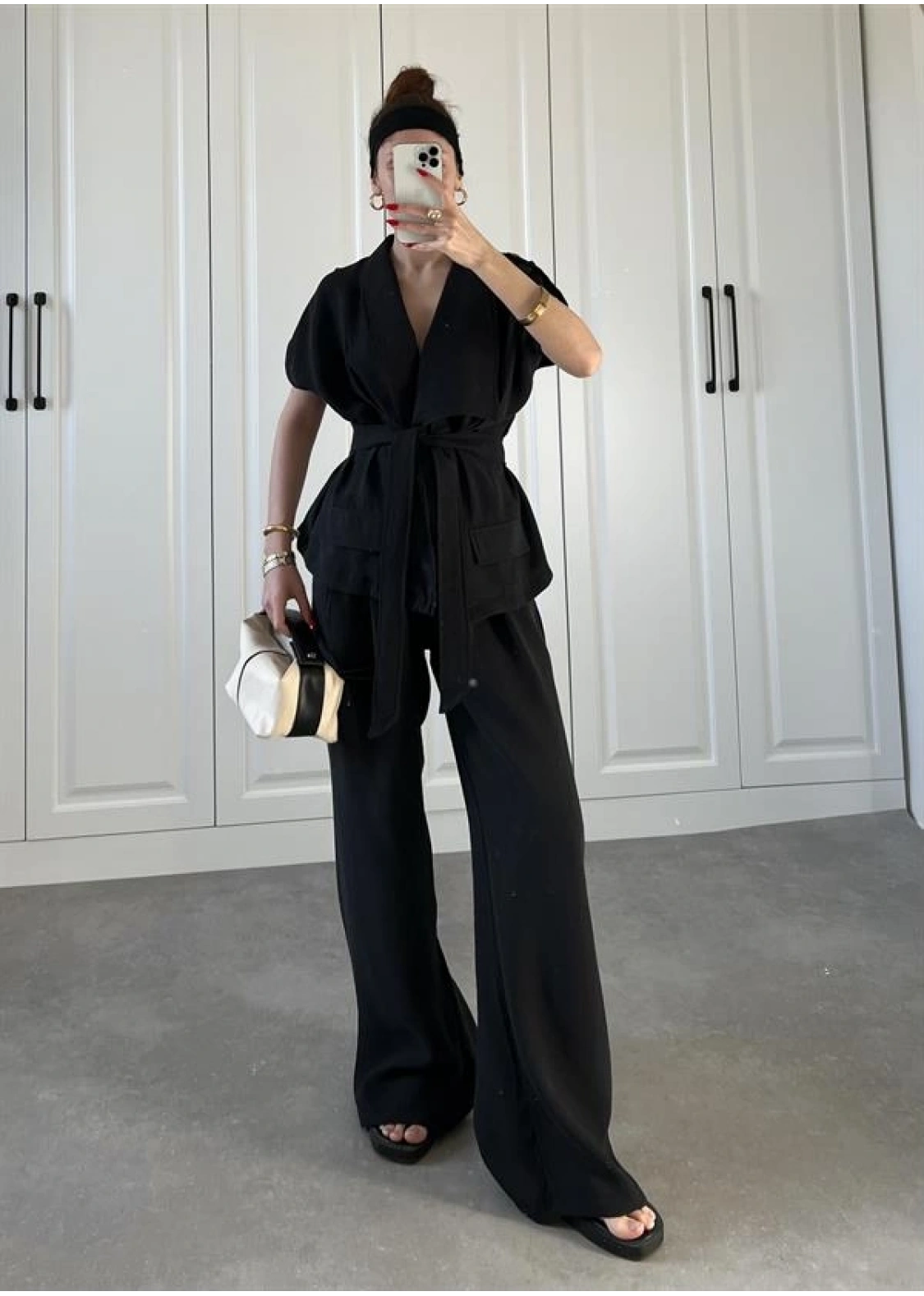 Otd Tasarım Siyah Tensel Yelek Takım