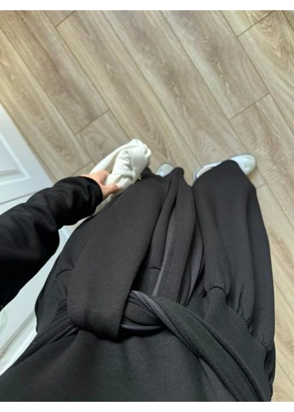 Oysh Kuşaklı Siyah Elbise