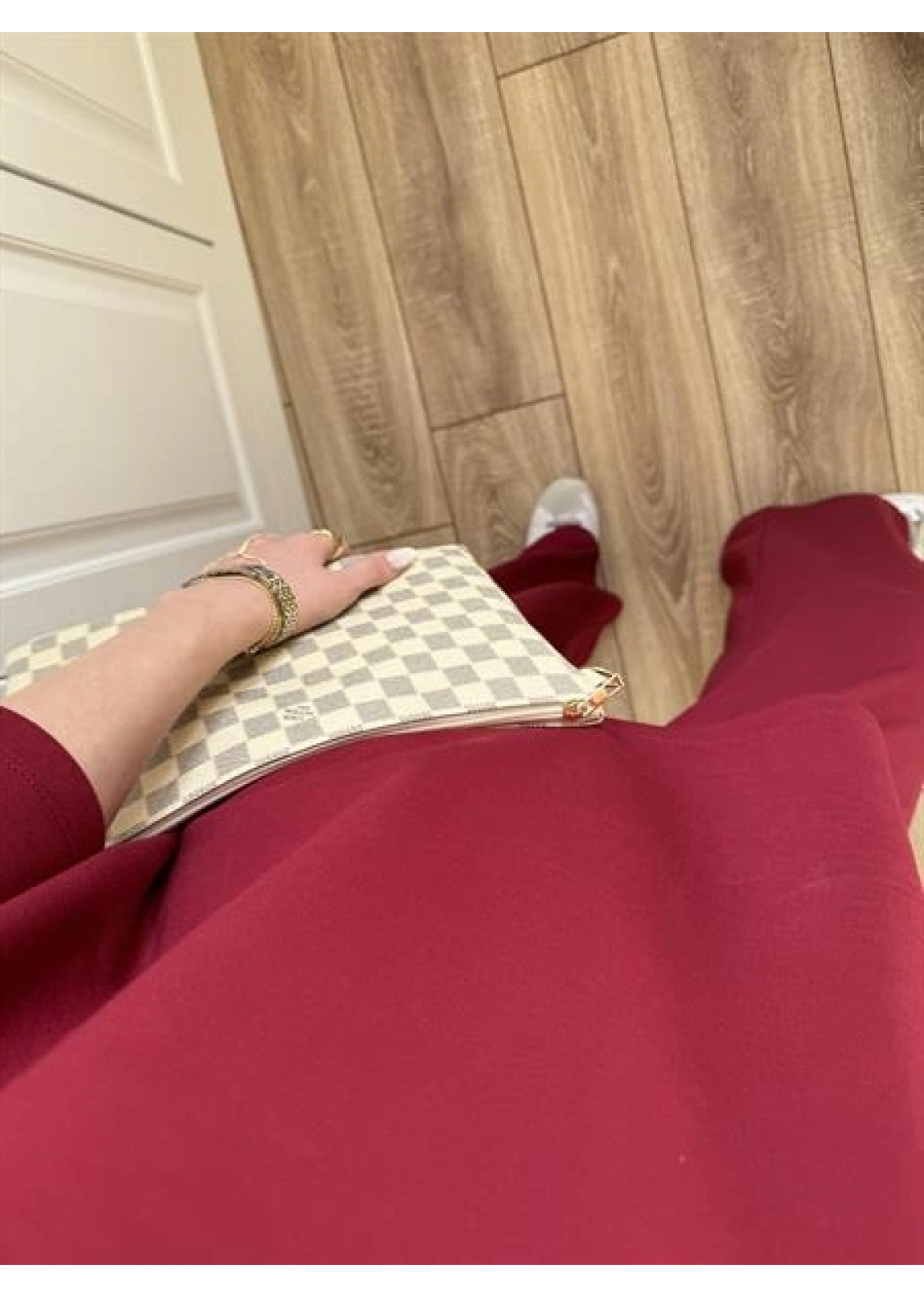 Oysh Moda Kumaş Bordo Basic Kısakollu Takım