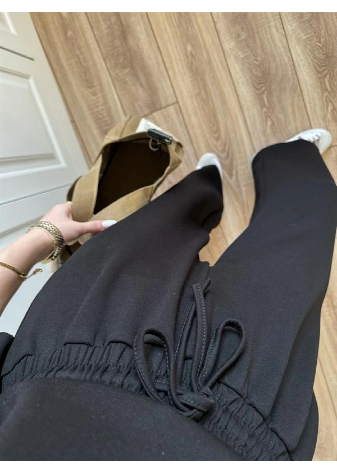 Oysh Moda Kumaş Siyah Basic Kısakollu Takım