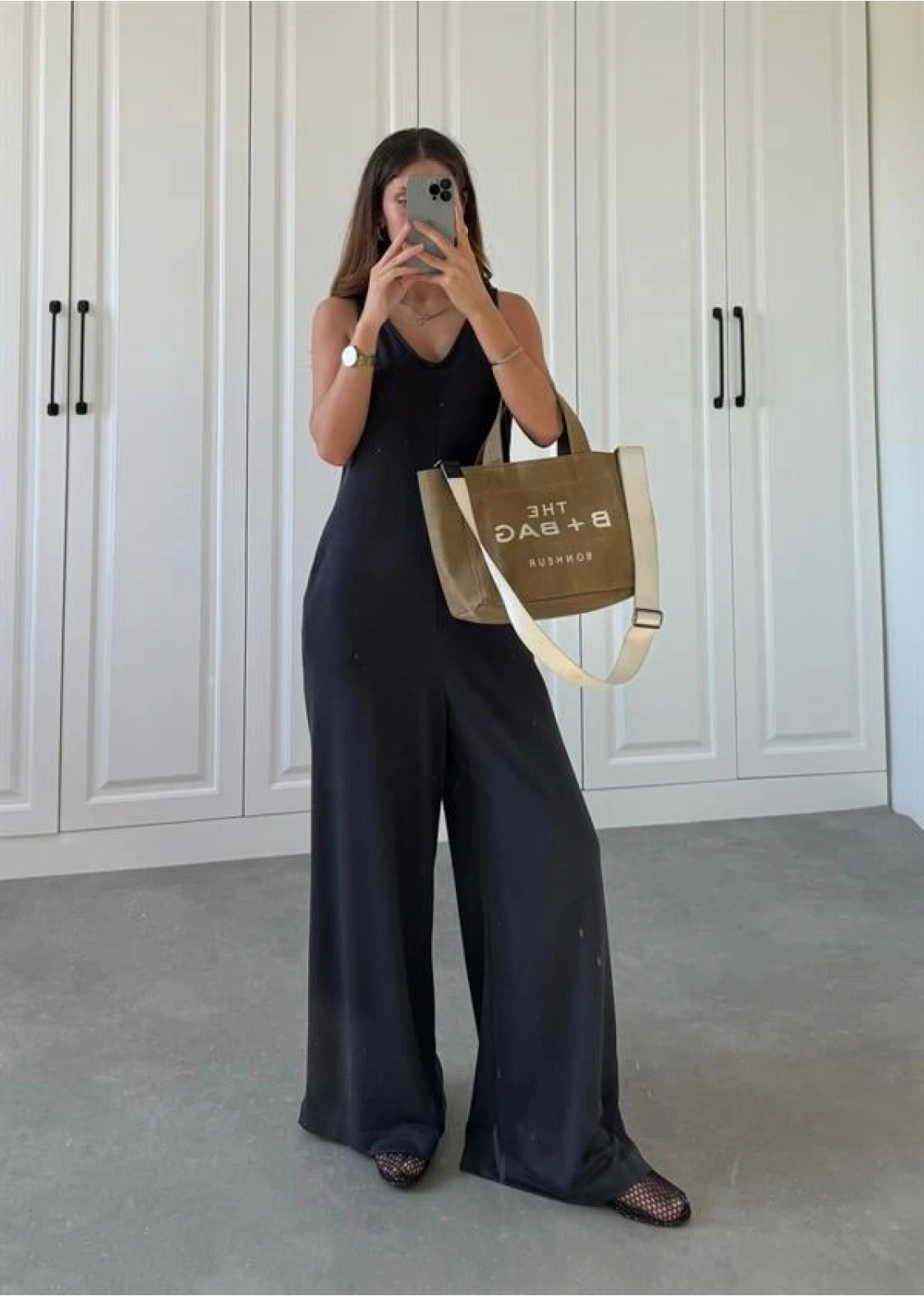 Oysh Modal Kumaş Basic V Yaka Antrasit Tulum