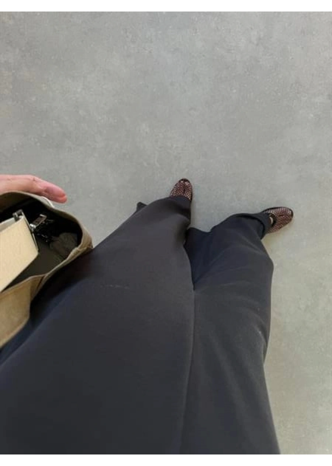 Oysh Modal Kumaş Basic V Yaka Antrasit Tulum