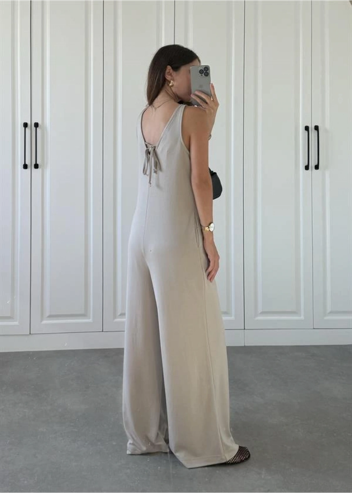 Oysh Modal Kumaş Basic V Yaka Vizon Tulum