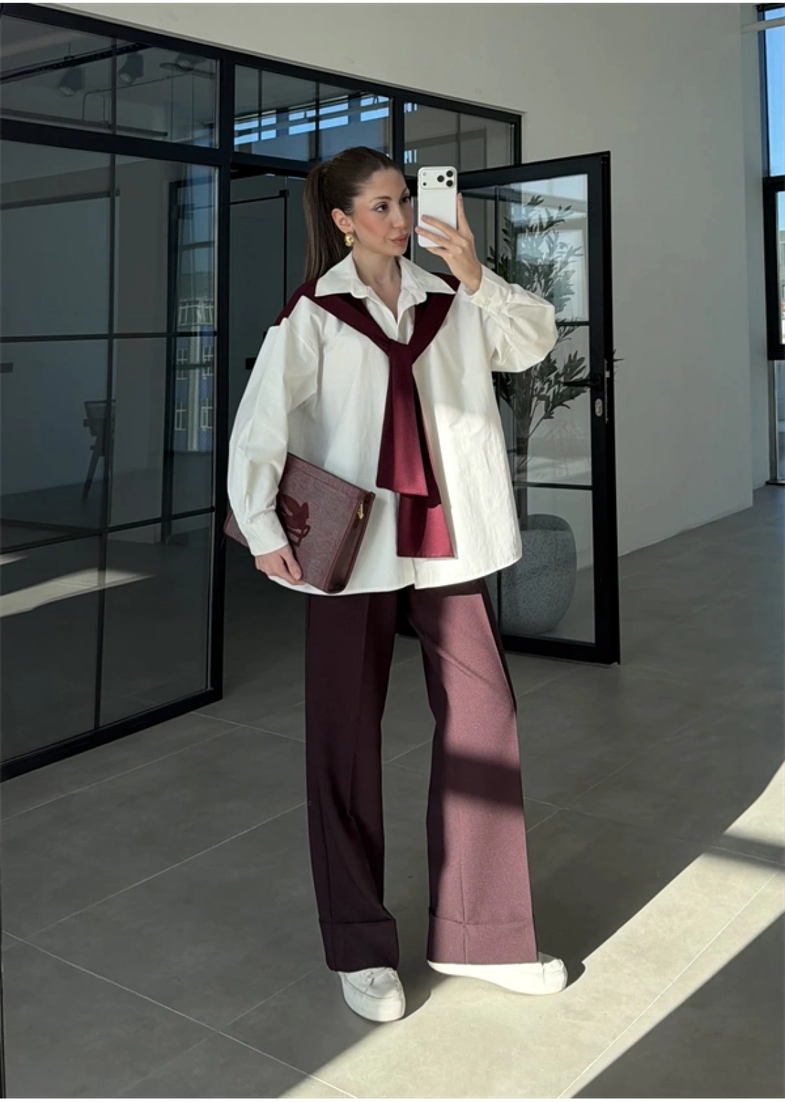 Oysh Mürdüm Garnili Gömlek