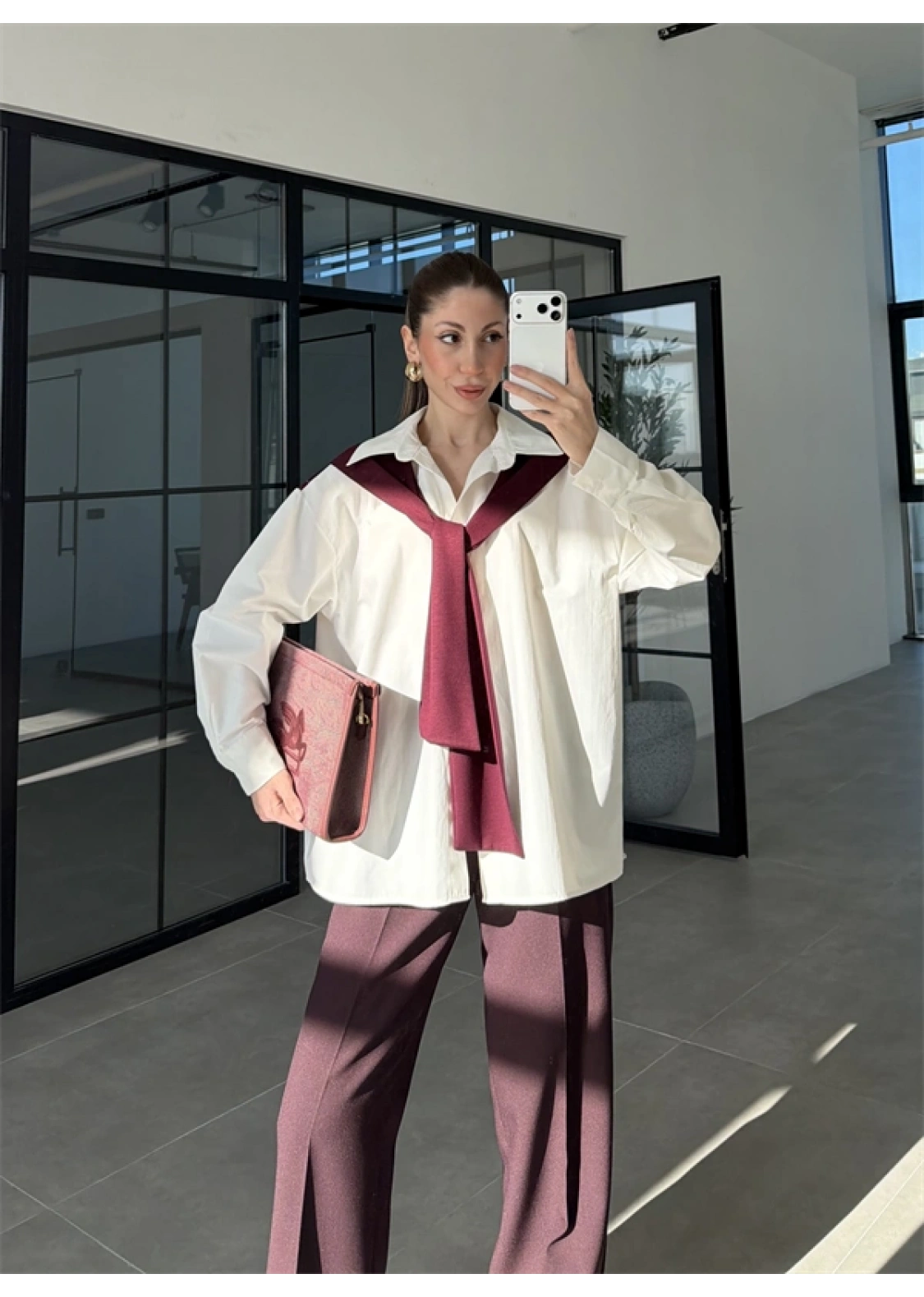 Oysh Mürdüm Garnili Gömlek