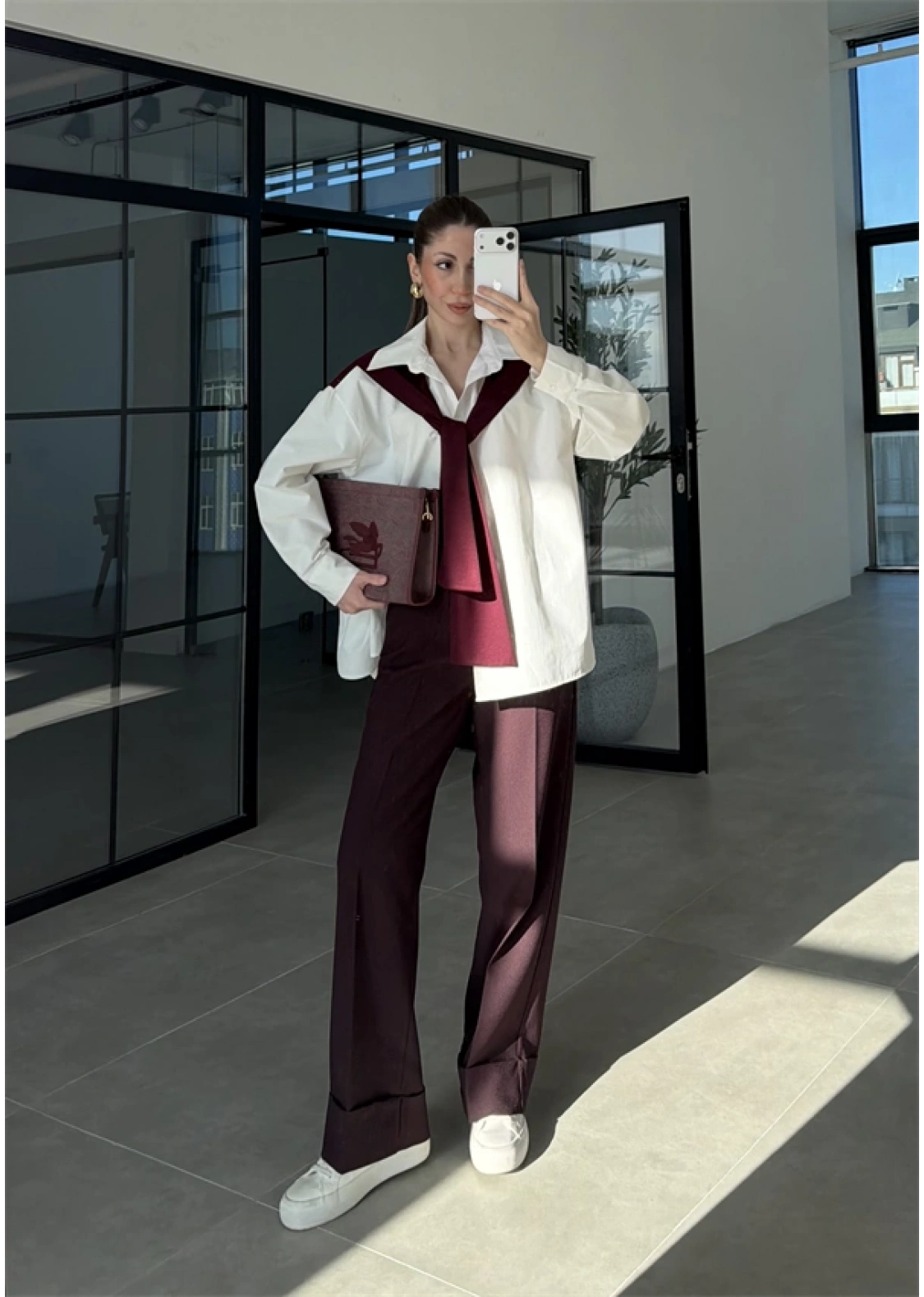 Oysh Mürdüm Garnili Gömlek