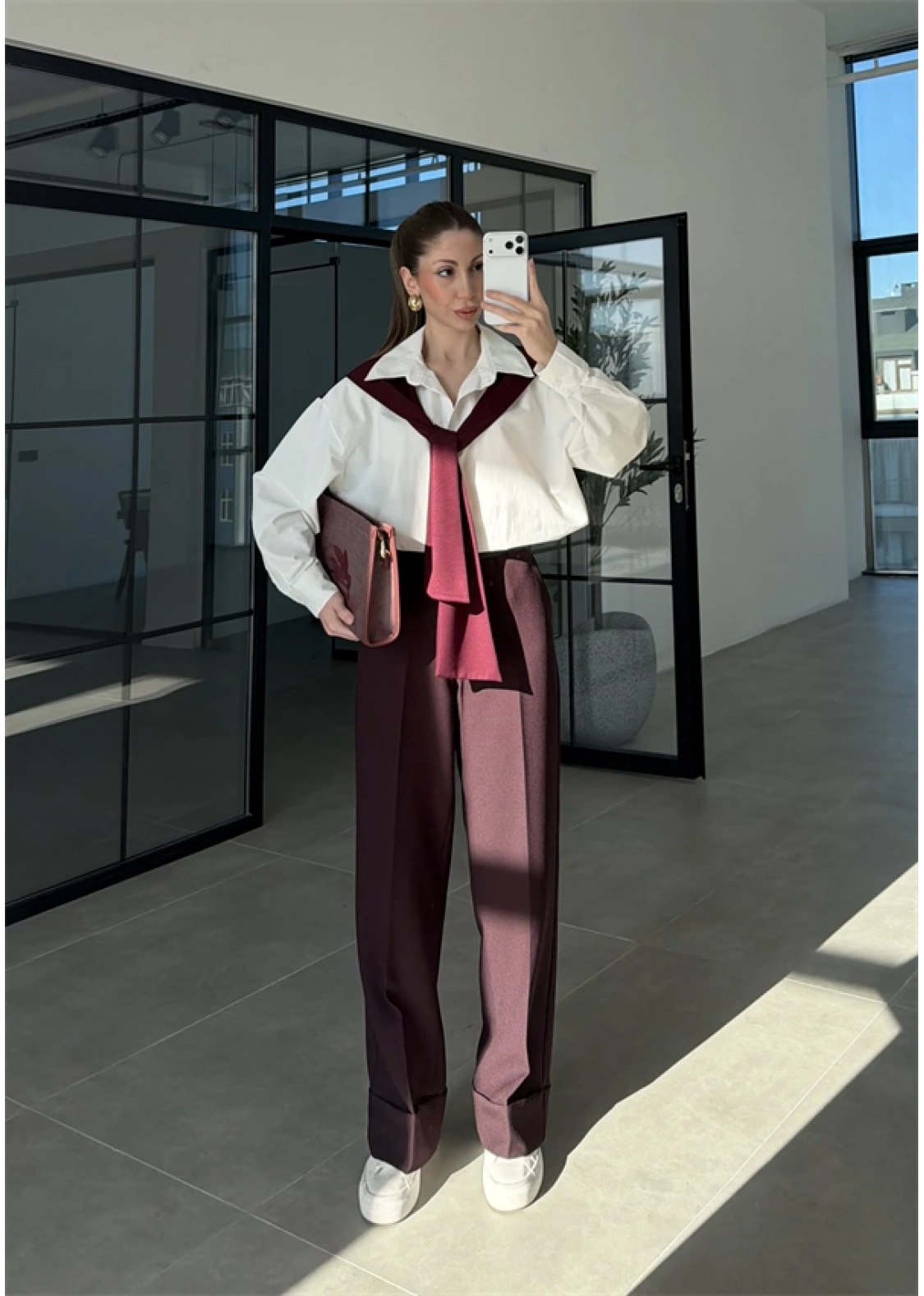 Oysh Mürdüm Garnili Gömlek