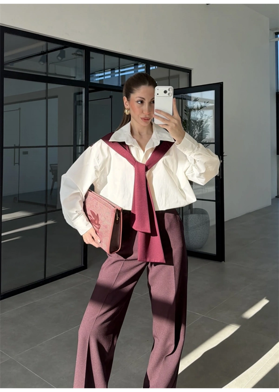 Oysh Mürdüm Garnili Gömlek