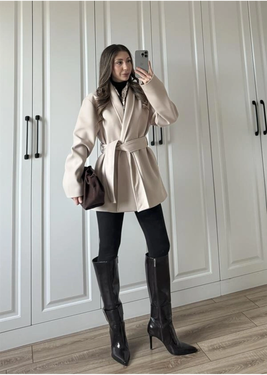 Pela Premium Kaşe Kuşaklı Taş Ceket Kaban