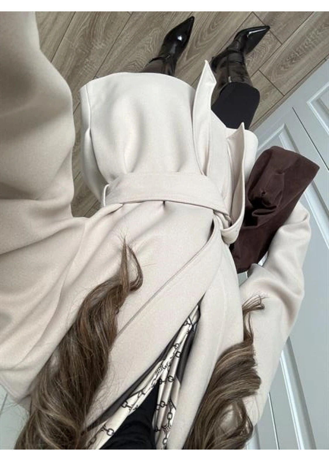 Pela Premium Kaşe Kuşaklı Taş Ceket Kaban