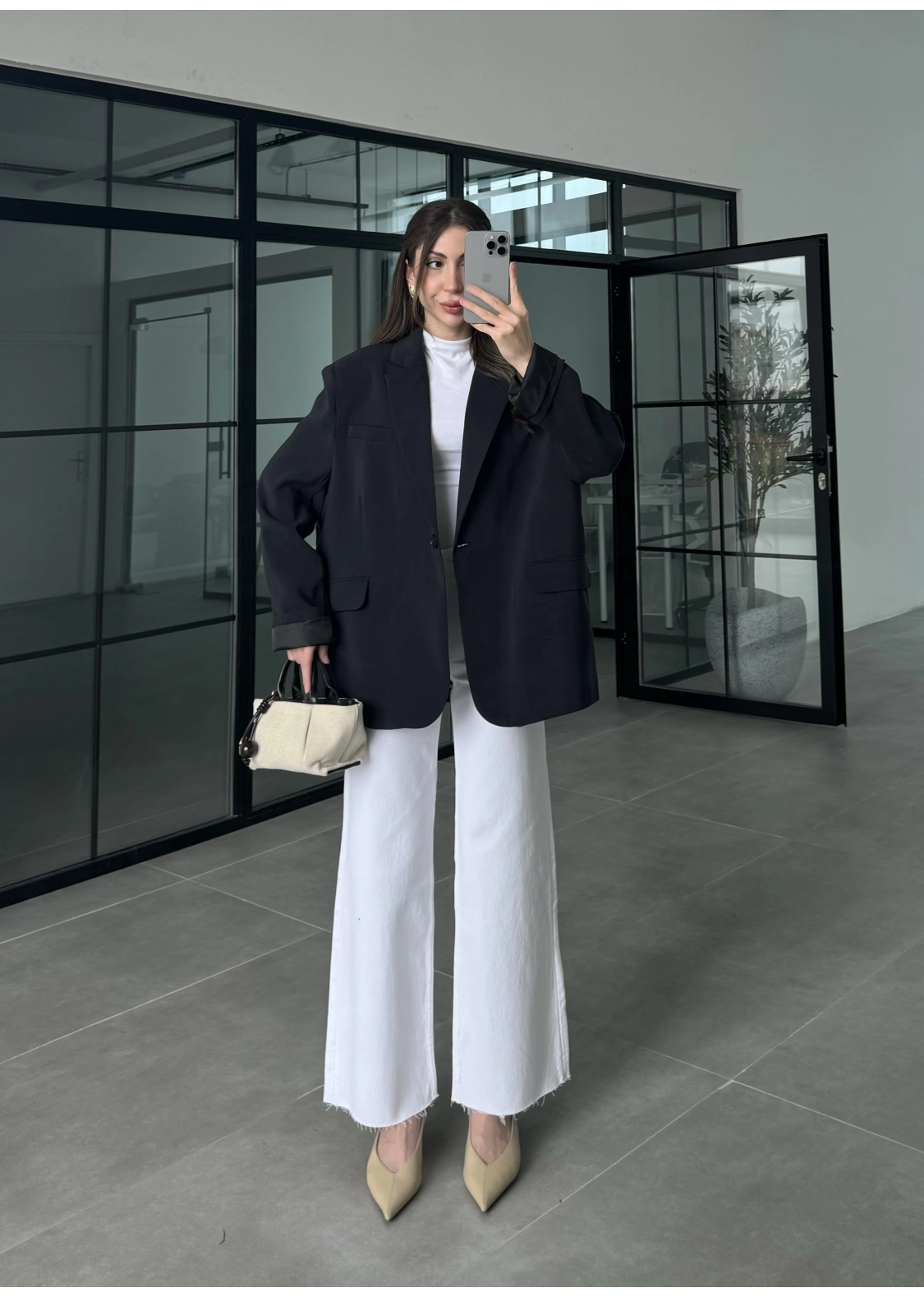 Perla Premium Tensel Siyah Ceket