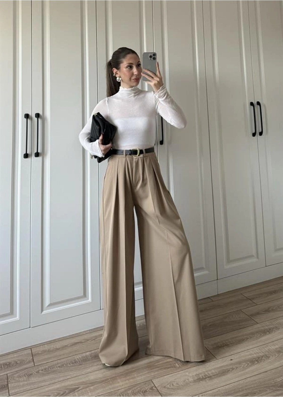 Pilili Palazzo Kemerli Camel Pantolon