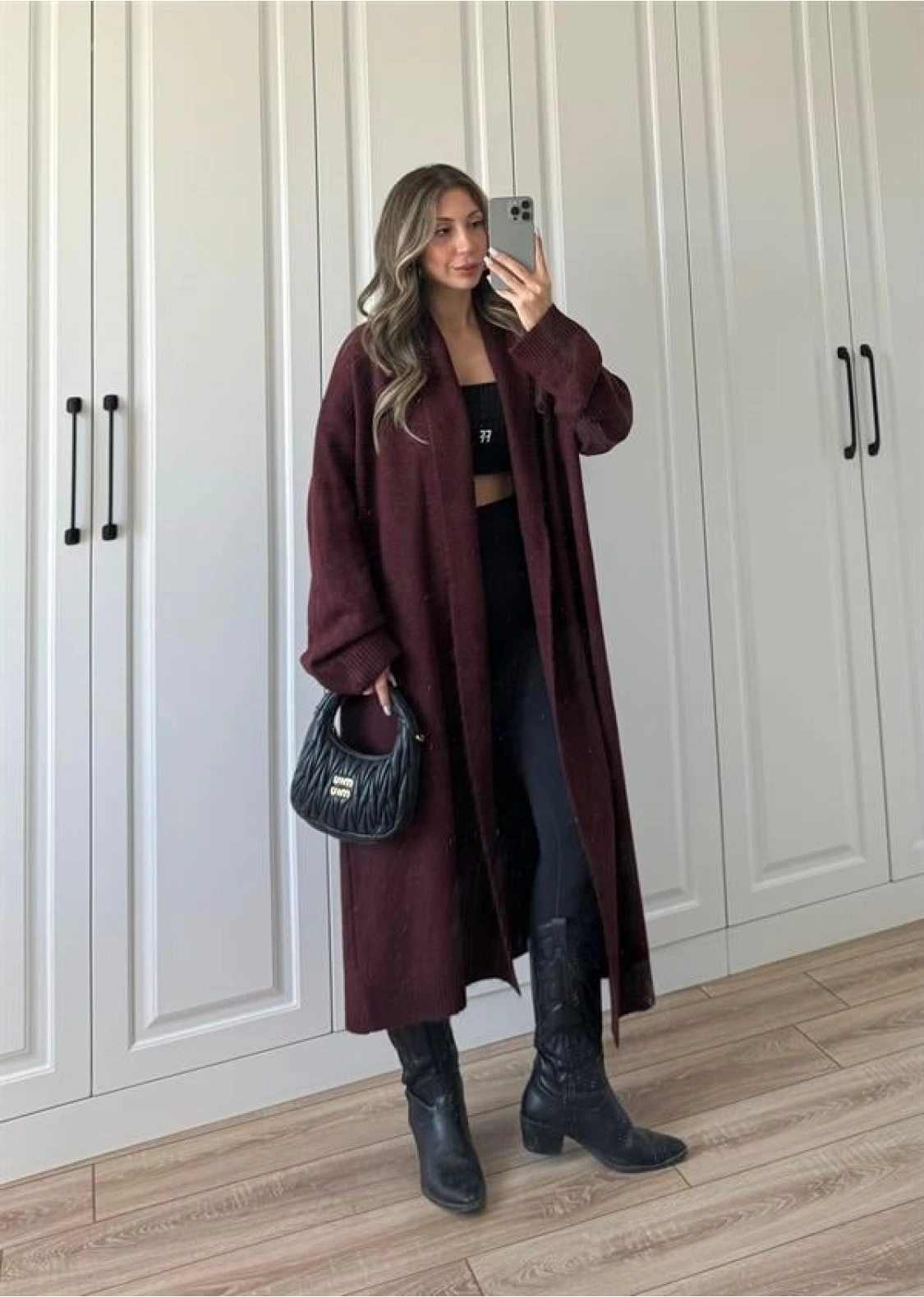 Pinterest Bordo Uzun Triko Hırka