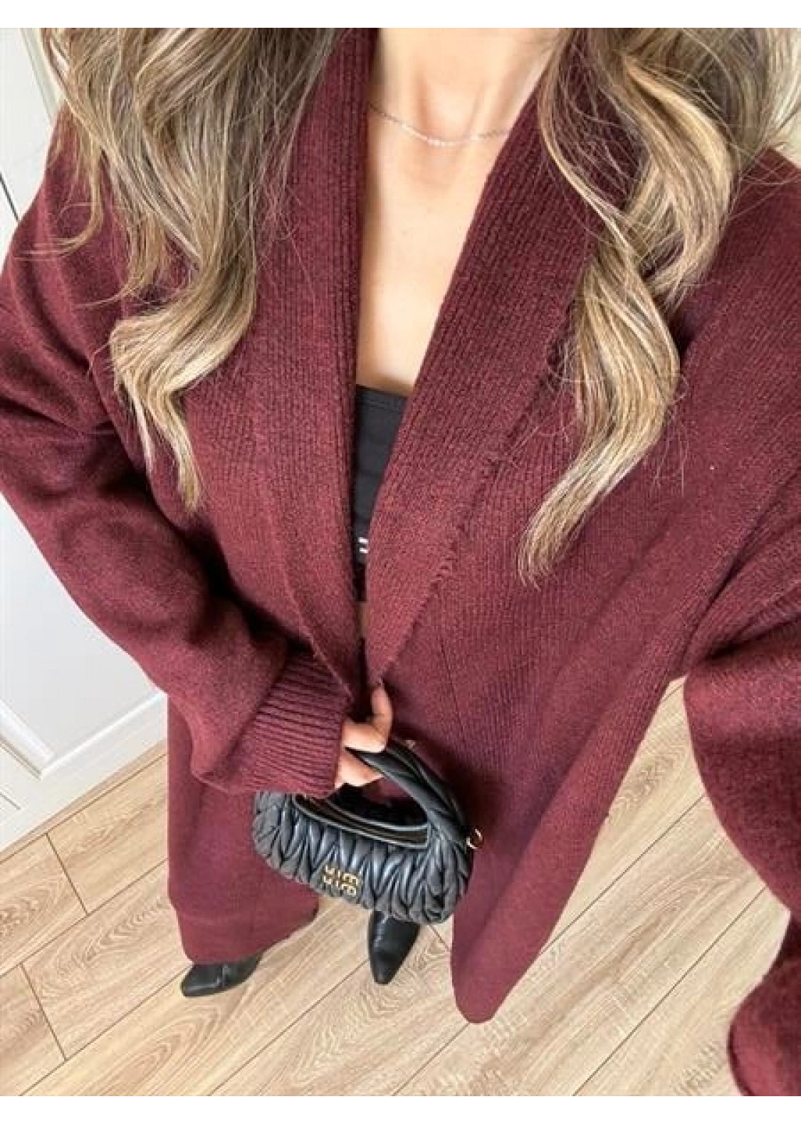 Pinterest Bordo Uzun Triko Hırka