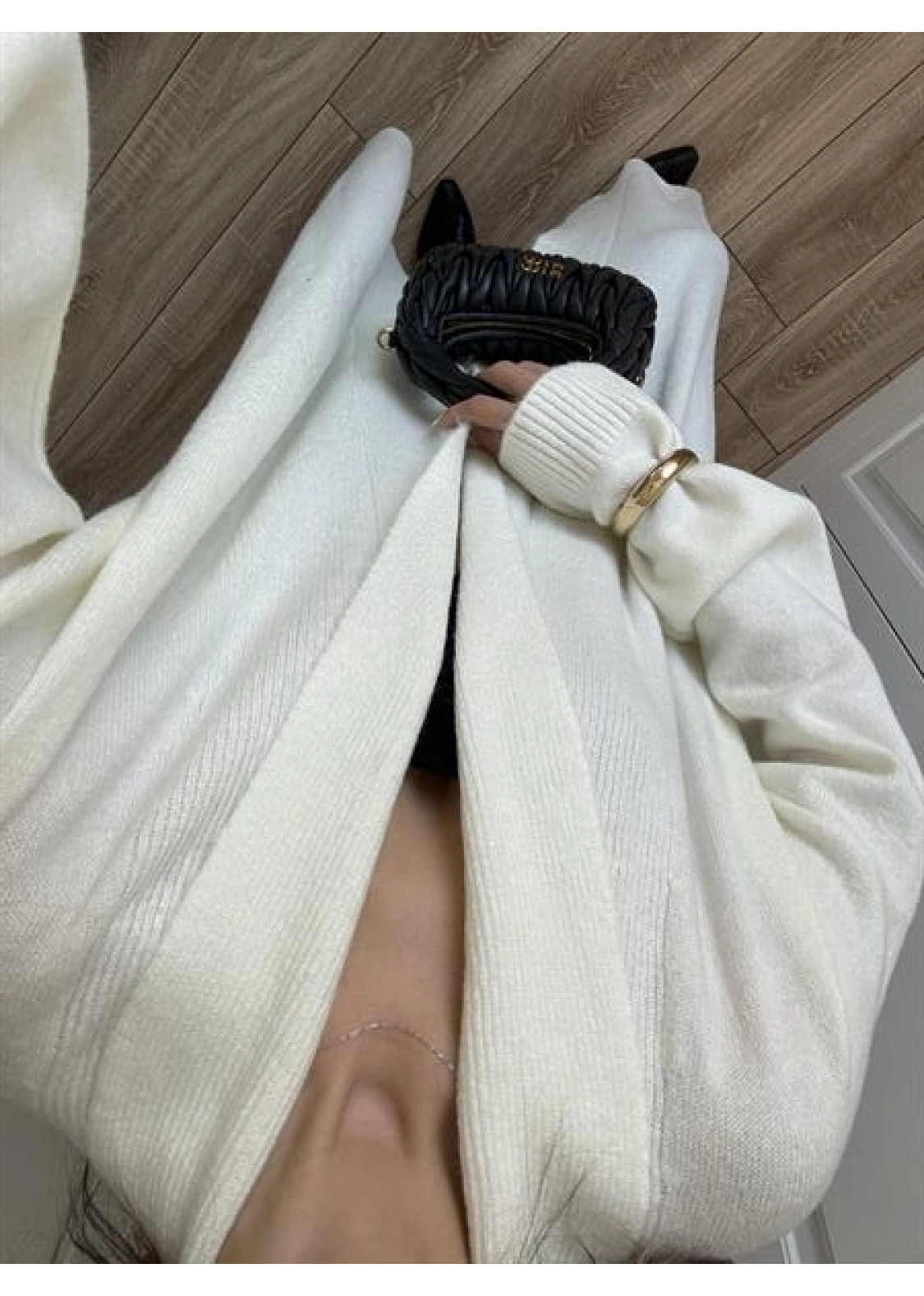 Pinterest Ekru Uzun Triko Hırka