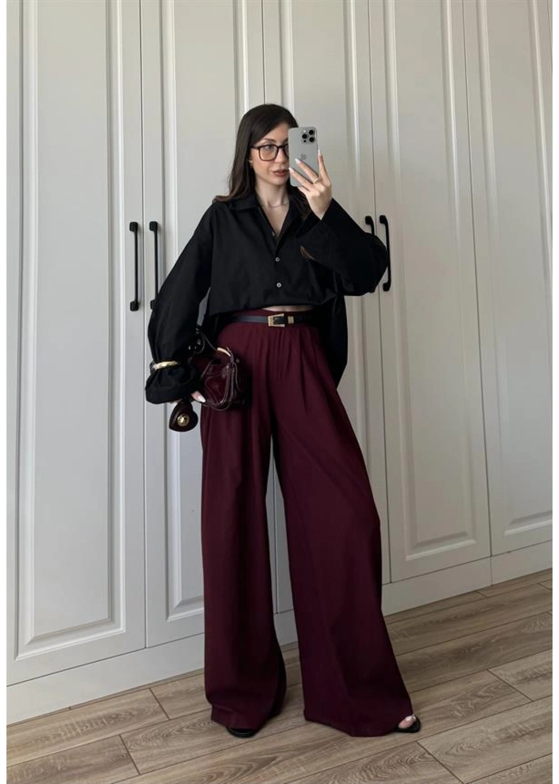 Poli Basic Palazzo Bordo Tensel Pantolon