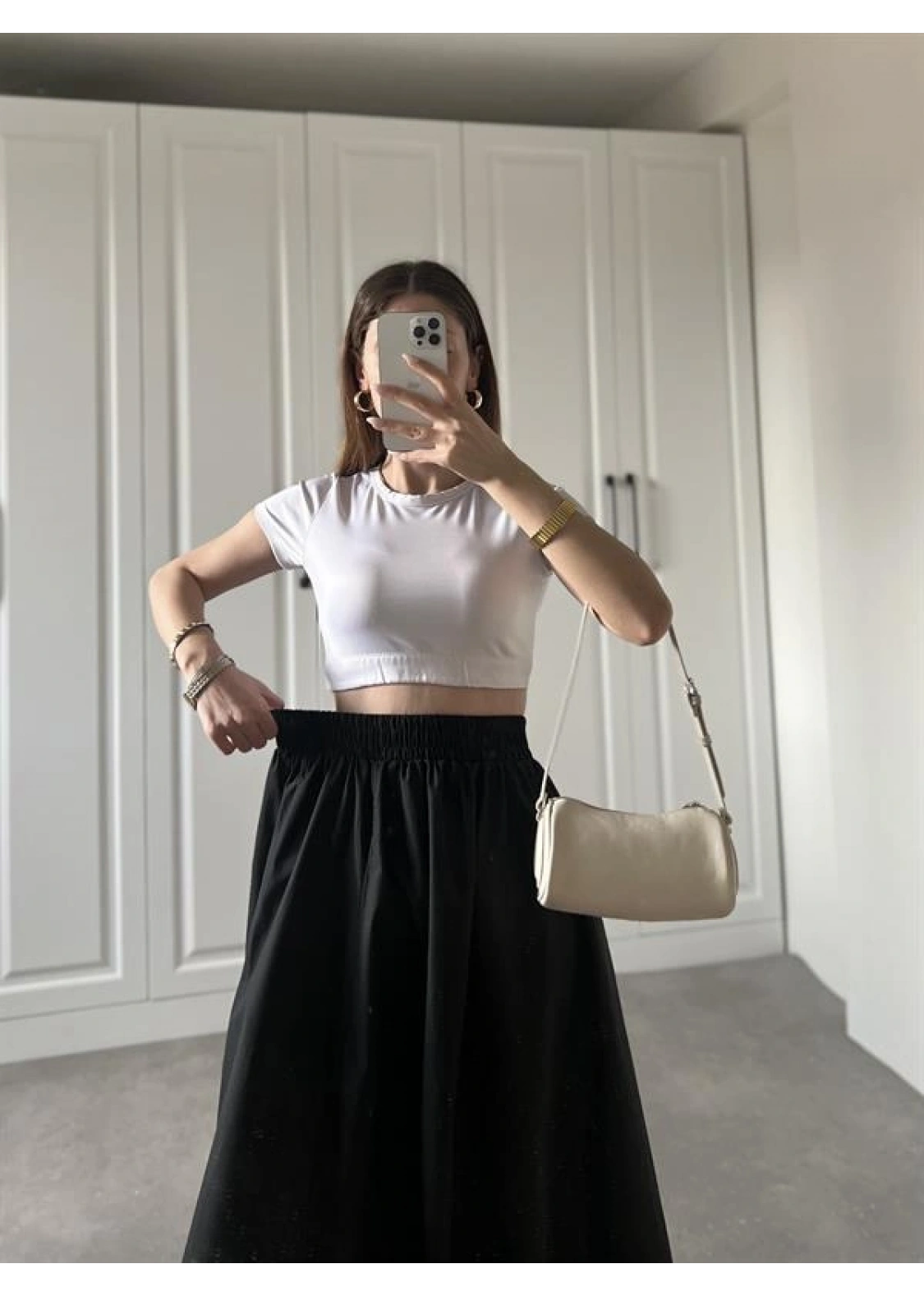 Poplin Kumaş Premium Siyah Etek