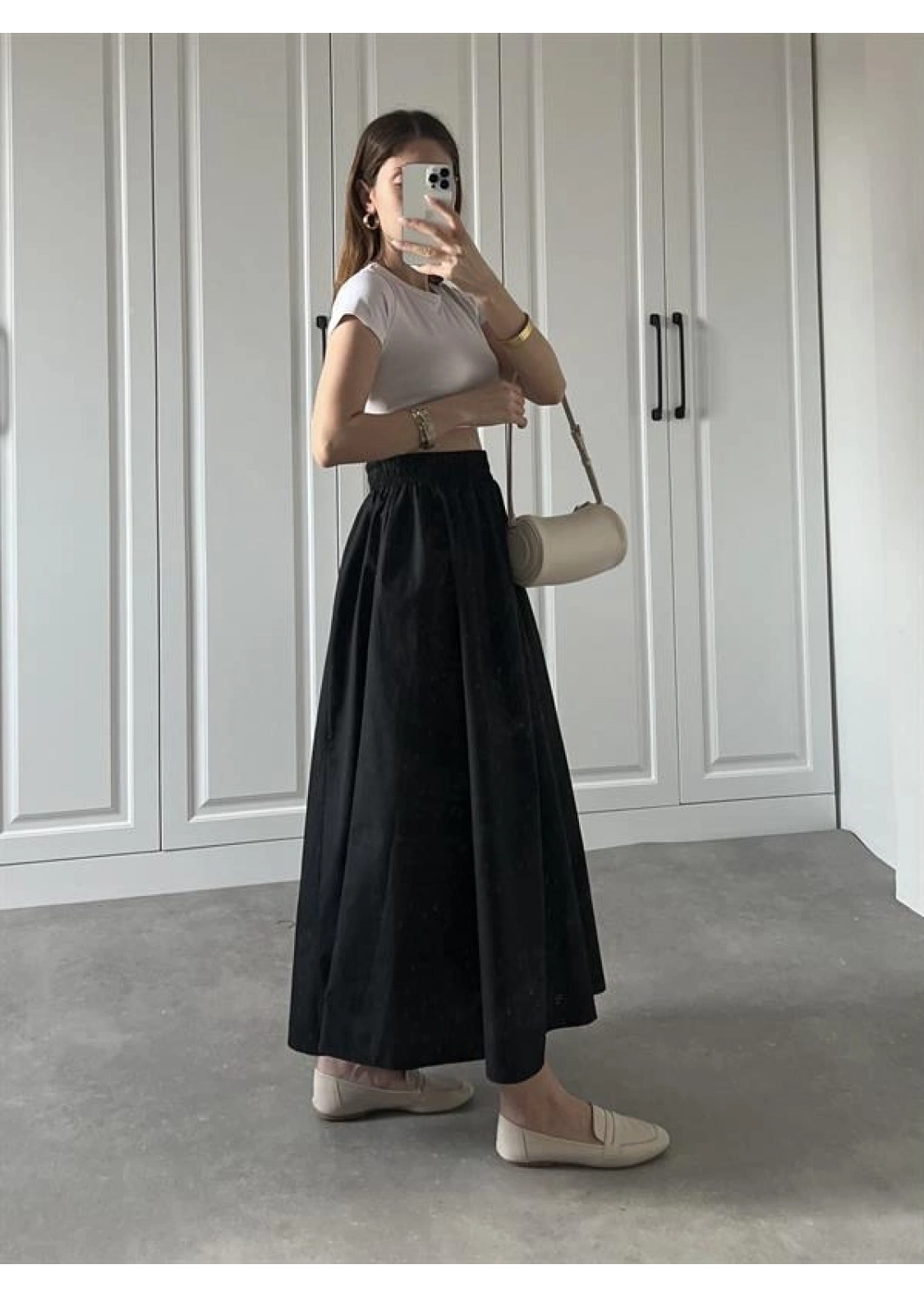 Poplin Kumaş Premium Siyah Etek