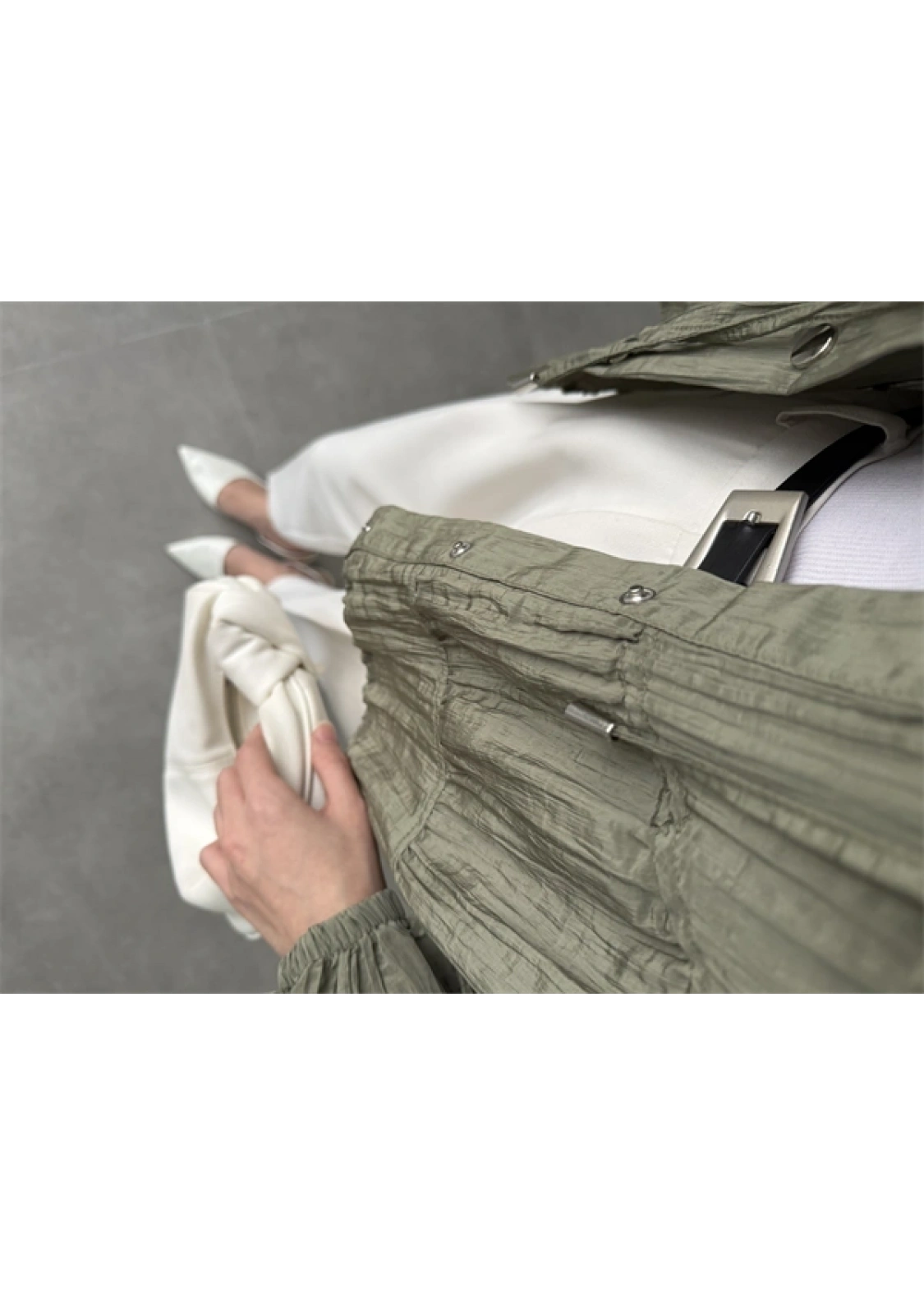 Premium Krinkıl Haki Ceket