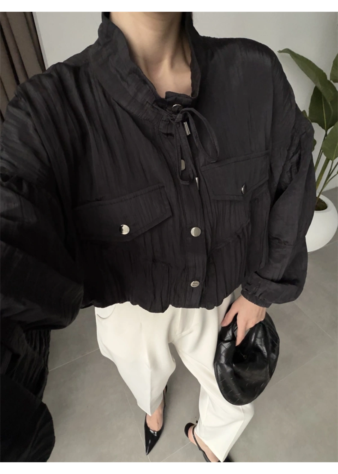 Premium Krinkıl Siyah Ceket