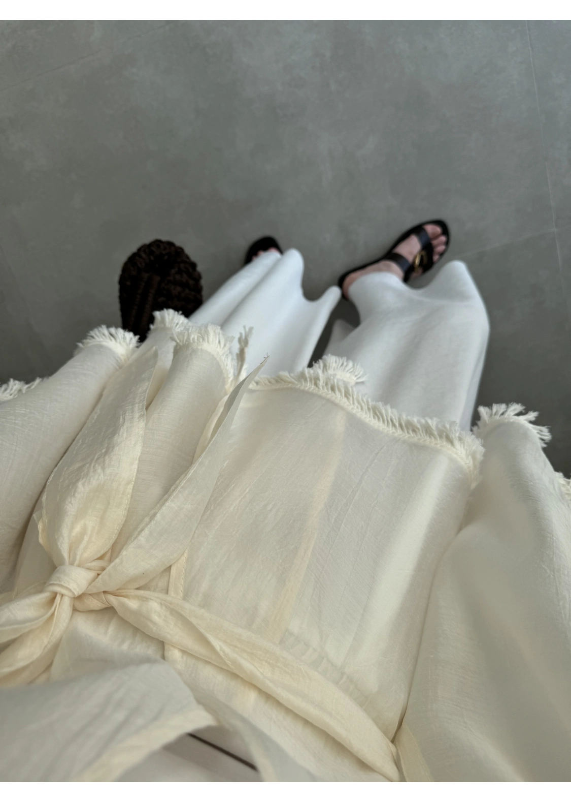 Püsküllü Kuşaklı Taş Kimono