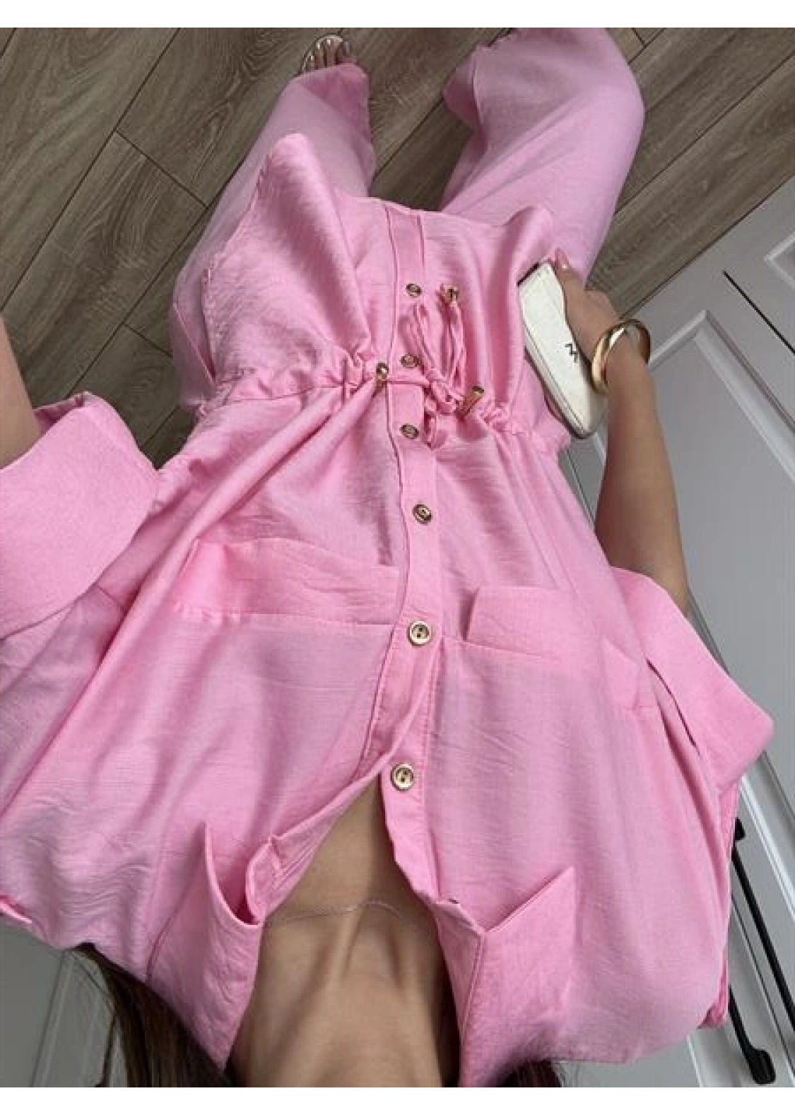 Rey Beli Büzgülü İthal Pembe Takım