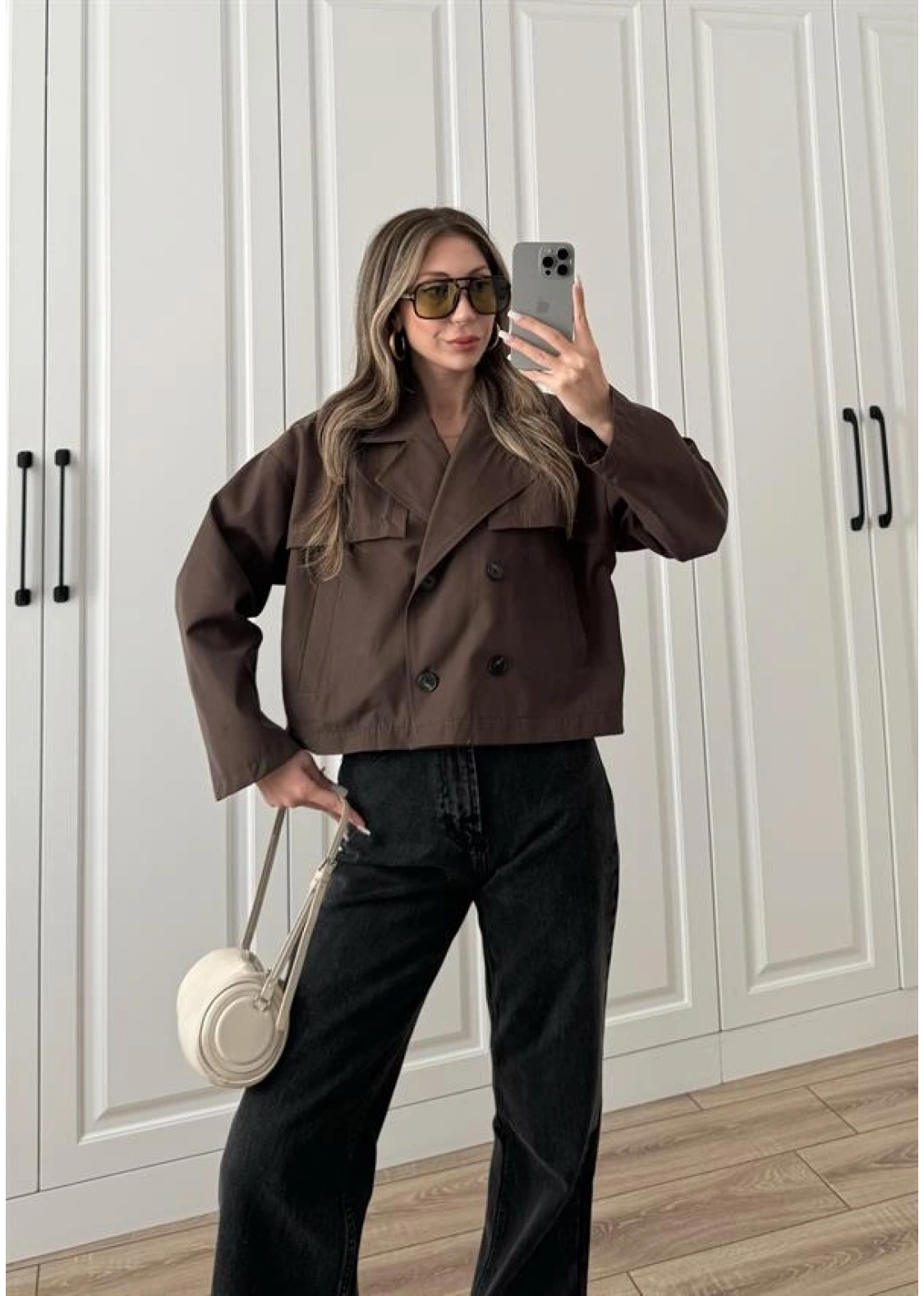 Riva Zr Model Kısa Kahve Trençkot