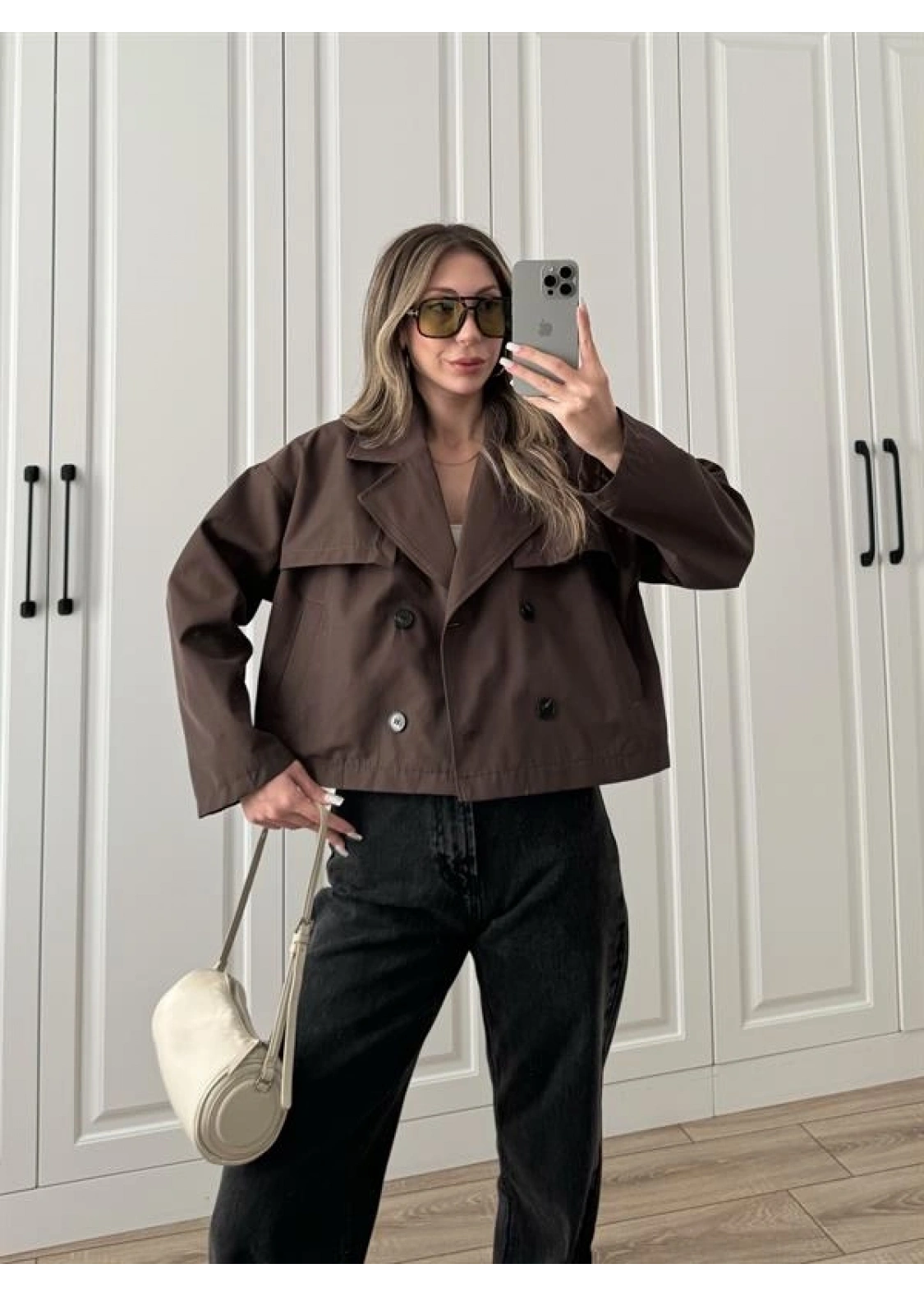 Riva Zr Model Kısa Kahve Trençkot