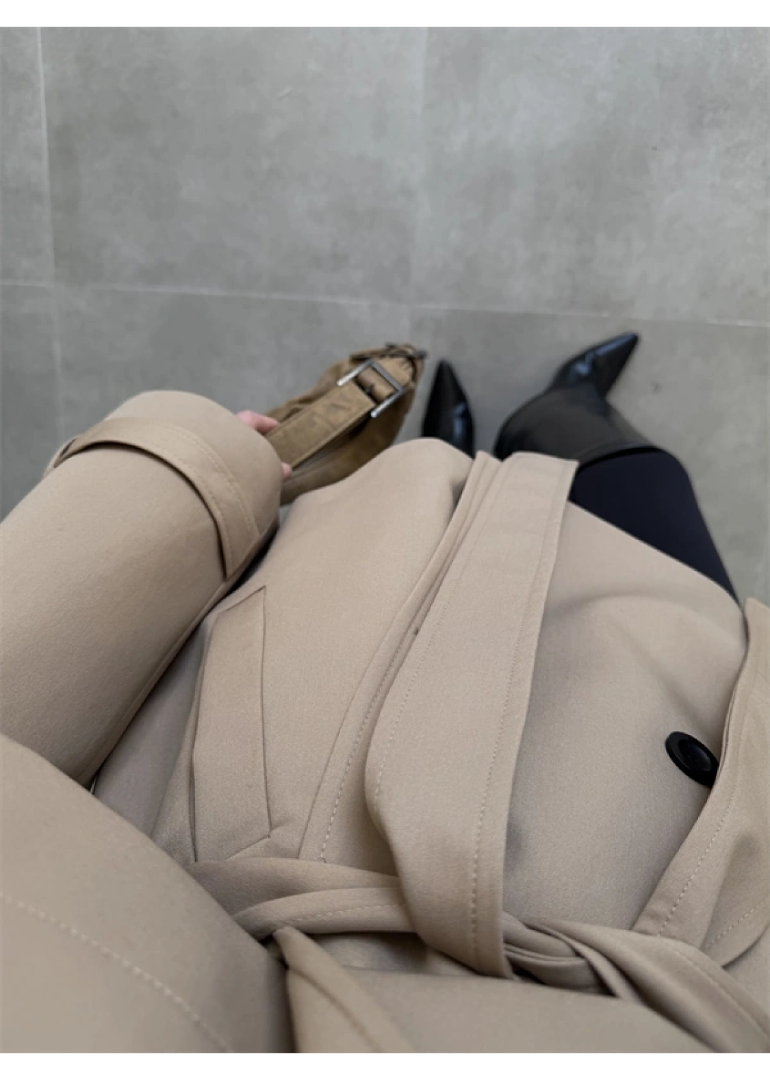 Rose Oversize Kuşaklı Camel Trençkot